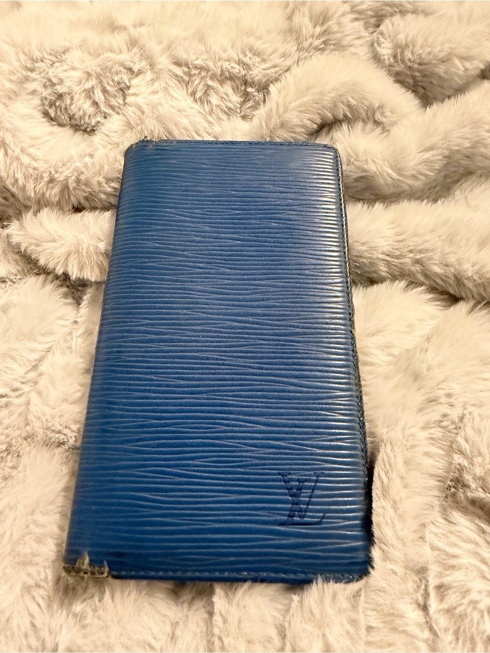 Louis Vuitton Blue Textured Long Wallet